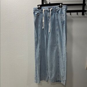 GAP Light Blue Wide Leg Jeans with Drawstring